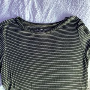 american eagle green/white striped tee
